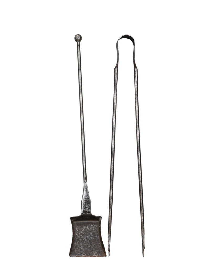 Maison Leon Van den Bogaert Ensemble D'outils De Cheminée Français Authentiques En Fer Forgé