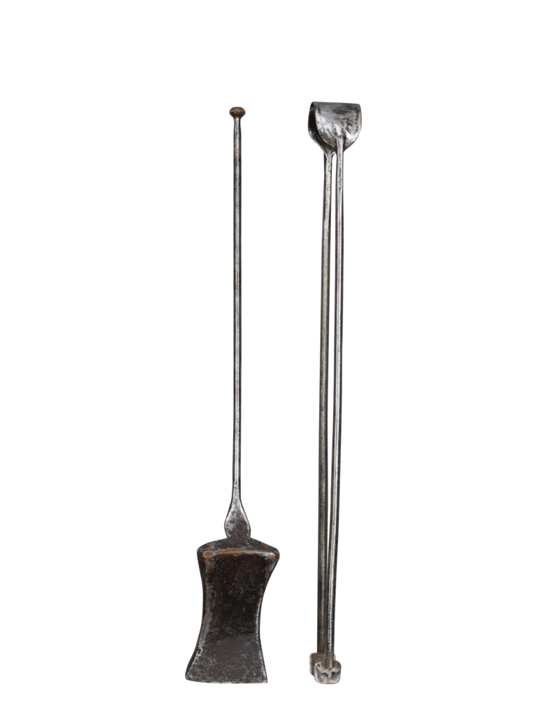 Maison Leon Van den Bogaert 17Th Century Steel Fireplace Tool Set