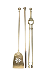 Maison Leon Van den Bogaert Timeless Brass Fireplace Tools Set