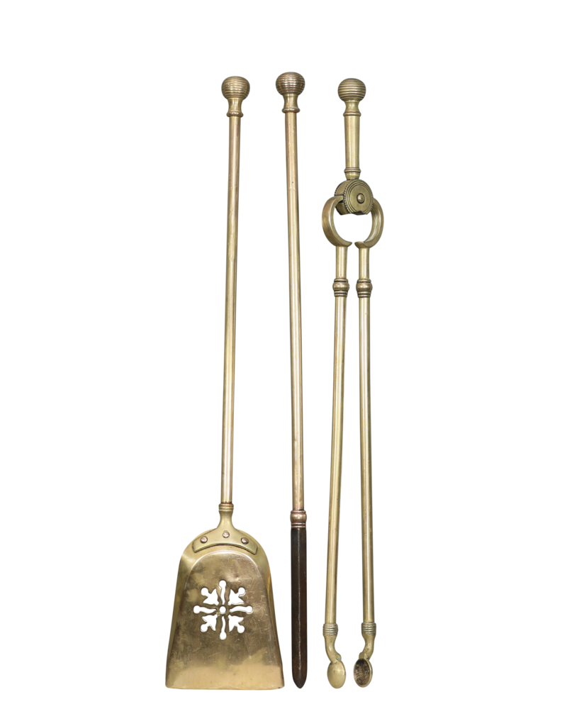 Maison Leon Van den Bogaert Zeitloses Kaminbesteck-Set aus Messing