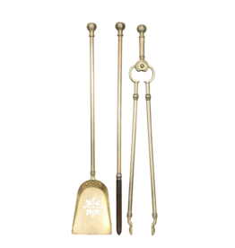 Maison Leon Van den Bogaert Timeless Brass Fireplace Tools Set