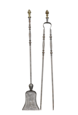 Ensemble D'Outils De Cheminée Victorienne De Luxe En Laiton Du 19Ème Siècle