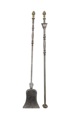 Ensemble D'Outils De Cheminée Victorienne De Luxe En Laiton Du 19Ème Siècle