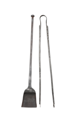 Maison Leon Van den Bogaert 17Th Century Fireside Decor Fireplace Tools Set In Wrought Iron