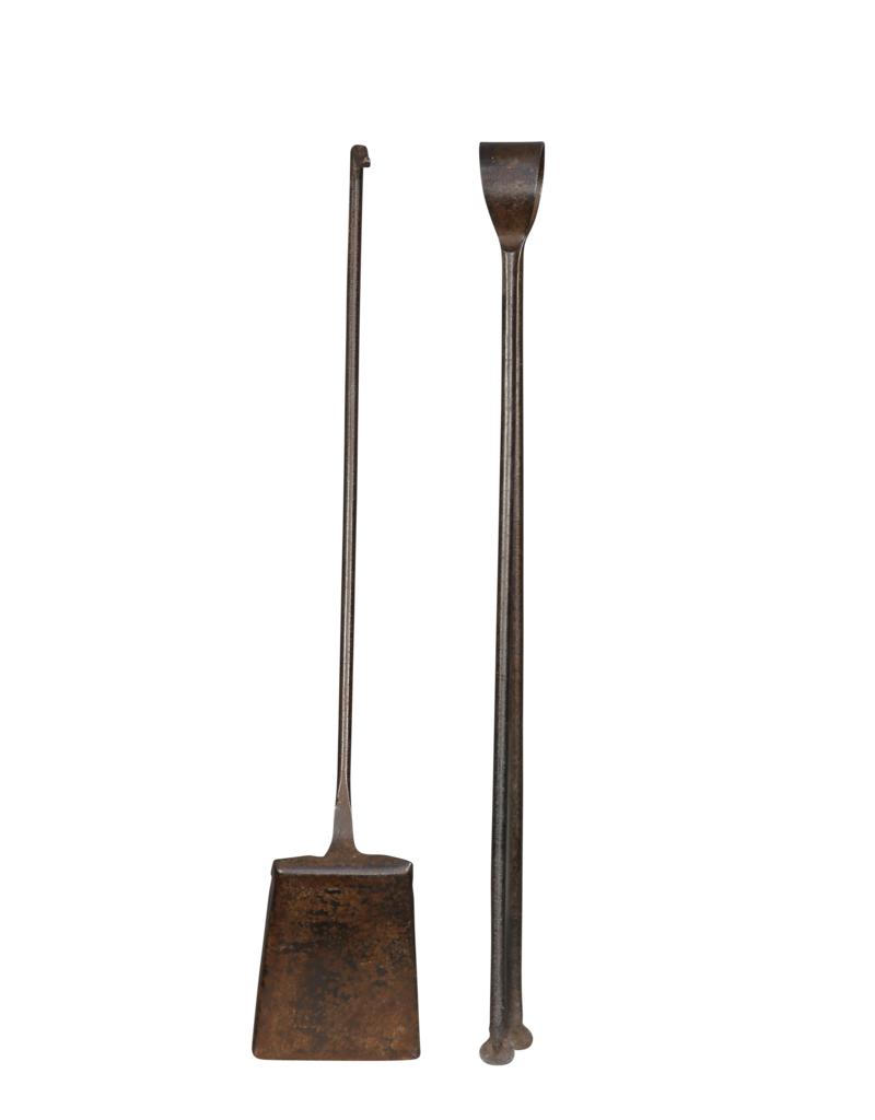 Maison Leon Van den Bogaert Exceptional 17Th Century Set Of Wrought Iron Fireplace Tools Set