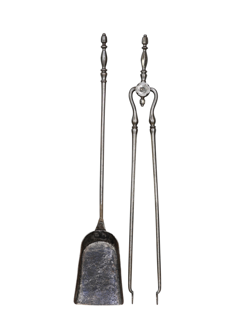 Excepcional Juego De Herramientas Originales Para Chimenea De Hierro Forjado En Excelentes Condiciones, Procedente De Francia