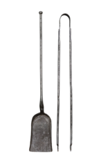 Maison Leon Van den Bogaert Solid 17Th Century Ensemble Fireplace Tools In Wrought Iron