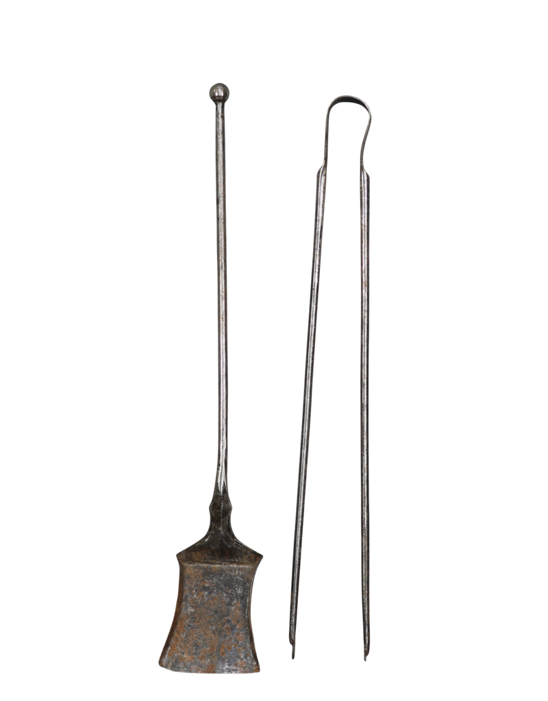 Maison Leon Van den Bogaert 17Th Century Wrought Iron Fireplace Side Tools From France