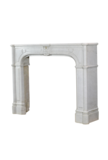 Unique Pair of Carrara Marble Decorative Historic Antique Fireplace Mantles