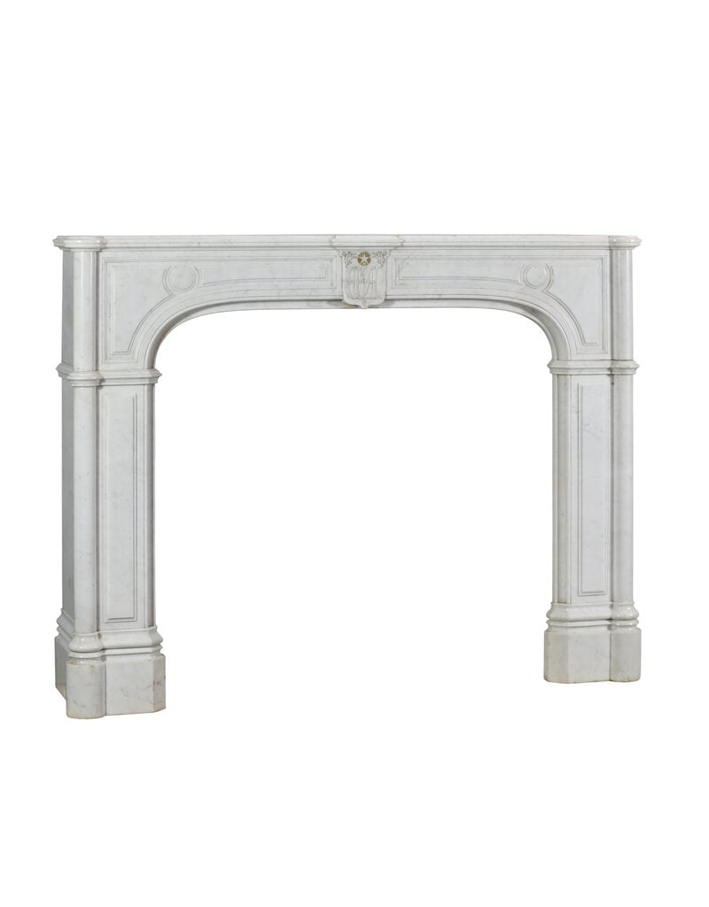 Maison Leon Van den Bogaert Pareja única de chimeneas decorativas de mármol de Carrara