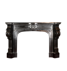 Maison Leon Van den Bogaert Black Belgian Marble Decorative Fireplace Surround
