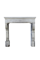 Vintage French Campagnard Limestone Fireplace Mantle