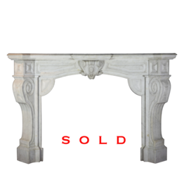 Maison Leon Van den Bogaert Belgian White Marble Fireplace