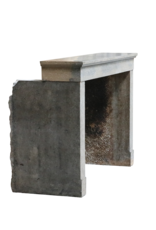 Maison Leon Van den Bogaert Timeless Chic French Bleu Stone Antique Fireplace Surround