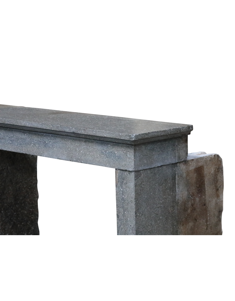 Maison Leon Van den Bogaert Timeless Chic French Bleu Stone Antique Fireplace Surround