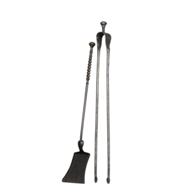 Maison Leon Van den Bogaert Fireplace Tools Set In Wrought Iron