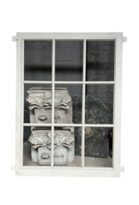 Antique Rectangular Cast-Iron Window Element