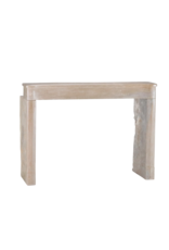 Maison Leon Van den Bogaert Bicolor Beige Timeless Stone Fireplace Surround From France