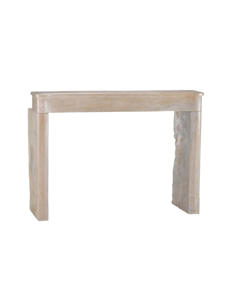 Maison Leon Van den Bogaert Bicolor Beige Timeless Stone Fireplace Surround From France