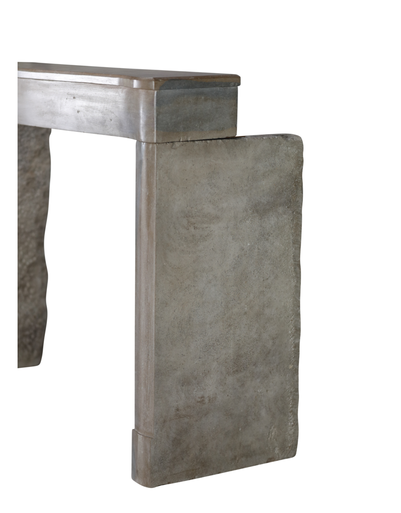 Maison Leon Van den Bogaert Bicolor Beige Timeless Stone Fireplace Surround From France