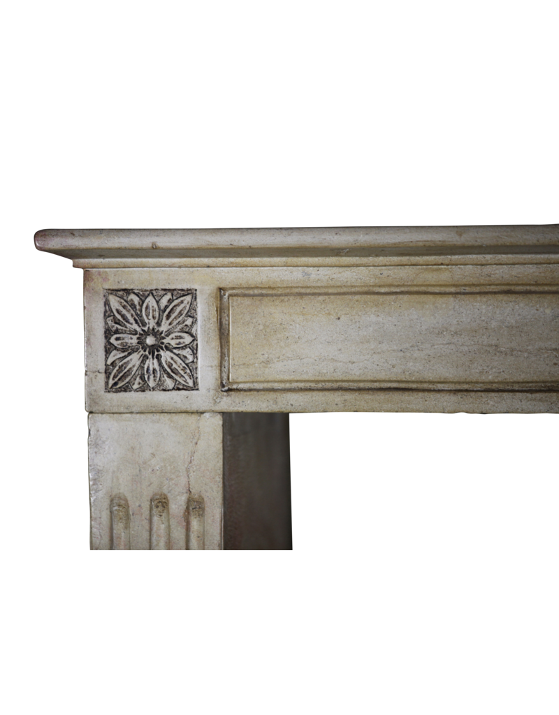 Stone Fireplace Mantle With Music Instruments Carved