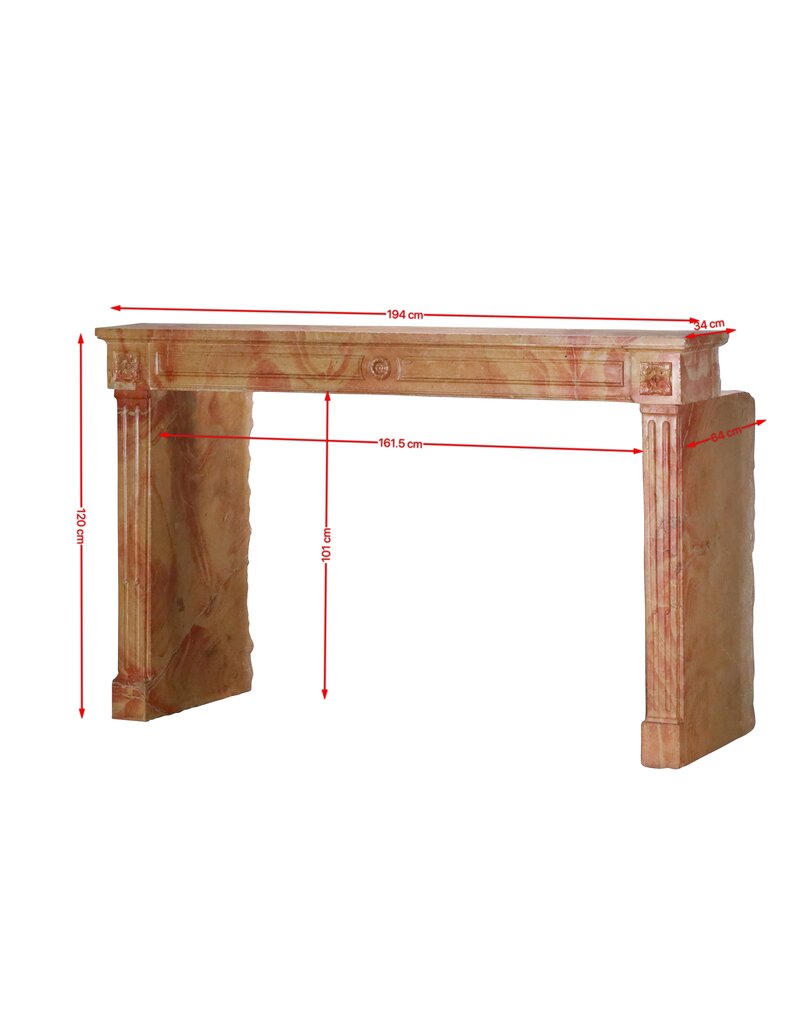 190 cm Wide Rich French Marble Stone Fireplace Surround