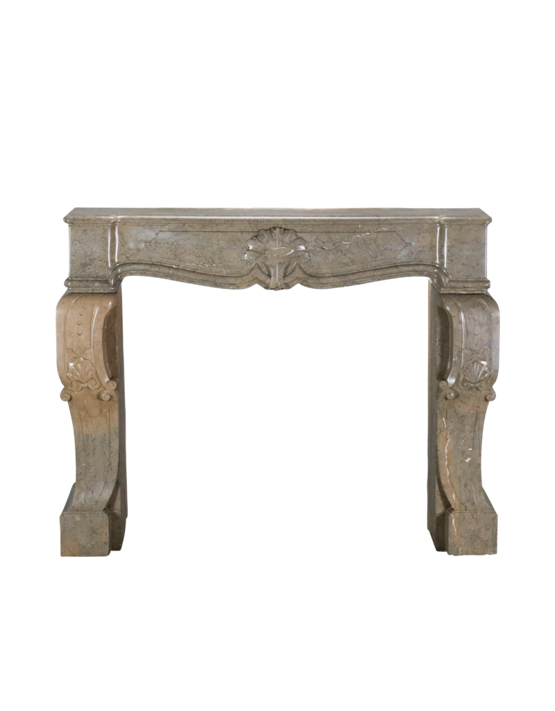 Ardèche Bicolor Stone Marble Fireplace Surround With Palm Tree