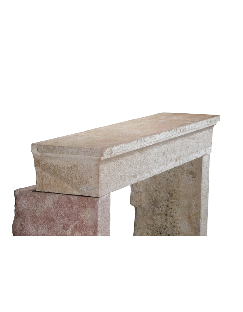 Brute Bicolor Beige Limestone Fireplace Surround