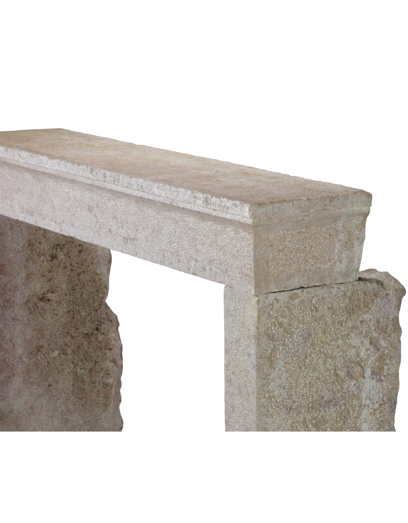 Brute Bicolor Beige Limestone Fireplace Surround