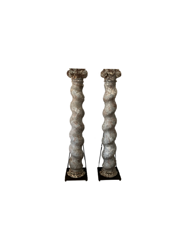 Renaiscance Period Marble Fireplace Columns