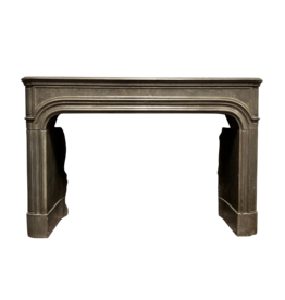 Grand 17Th Century French Antique Fireplace Surround In Grey Hard Stone