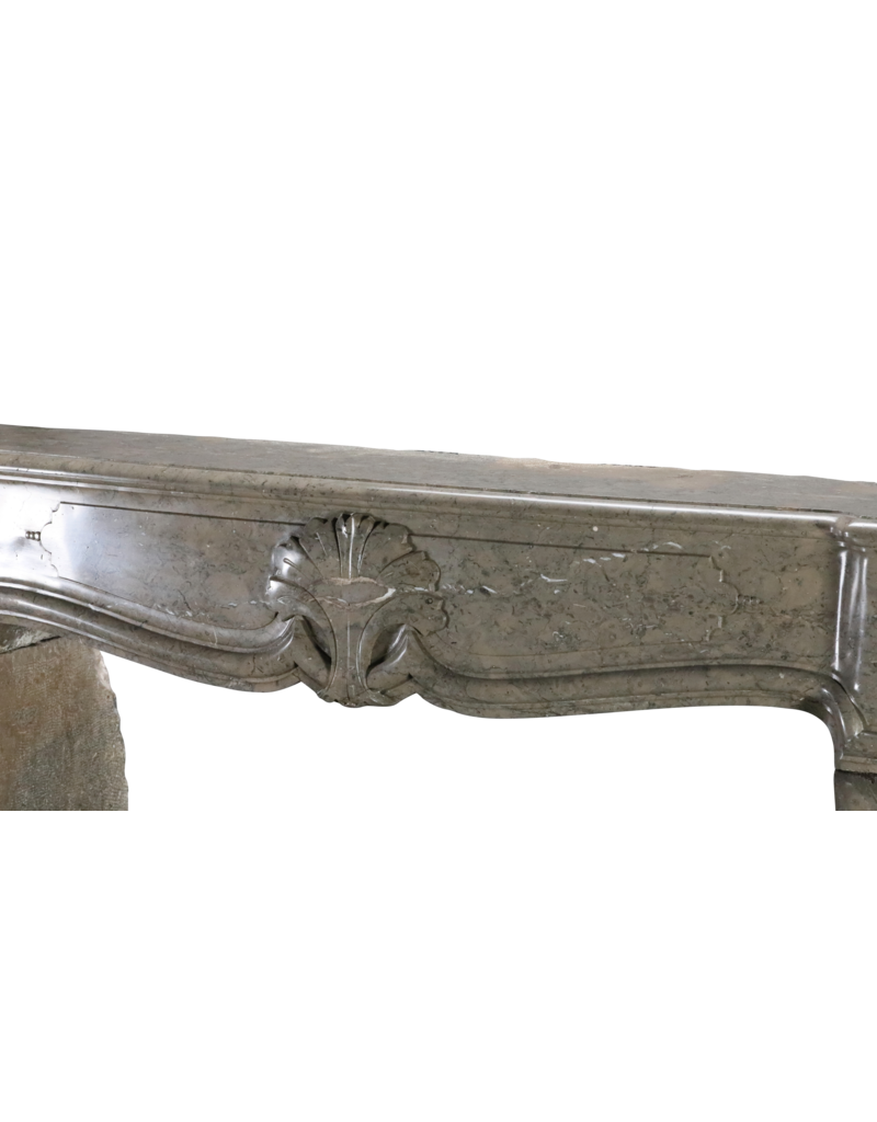 Ardèche Bicolor Stone Marble Fireplace Surround With Palm Tree