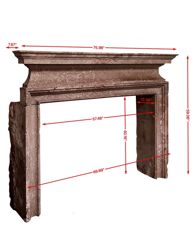 Maison Leon Van den Bogaert Italienischer Artempo-Kamin aus rotem Stein
