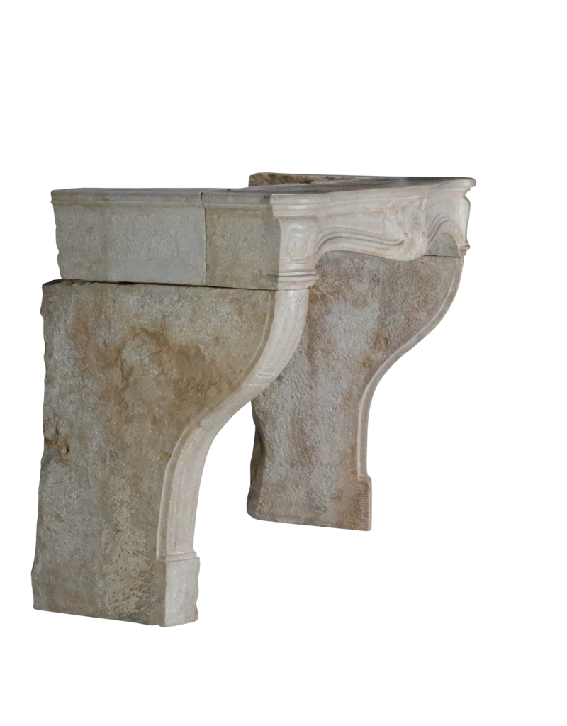 Classic French Light Limestone Fireplace