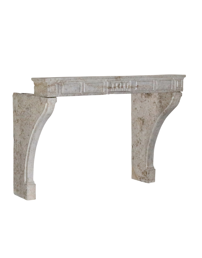 Maison Leon Van den Bogaert Dark Beige Limestone Reclaimed French Fireplace