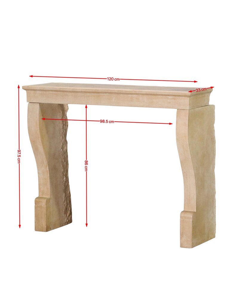Maison Leon Van den Bogaert Pequeña Chimenea Francesa Del Siglo XIX En Piedra Beige