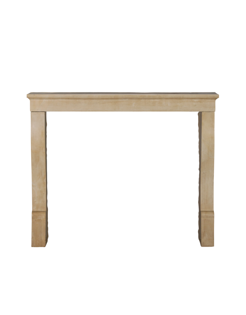 19th Century French Small Fireplace Surround In Beige Limestone