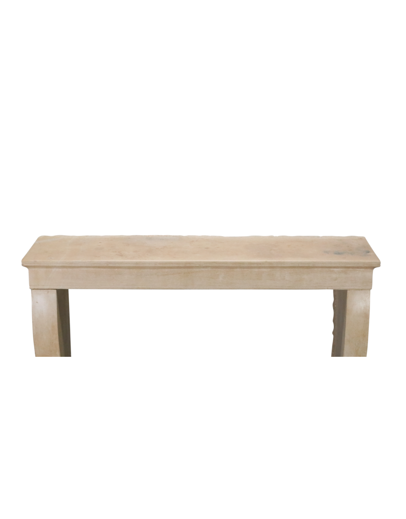 Maison Leon Van den Bogaert Pequeña Chimenea Francesa Del Siglo XIX En Piedra Beige