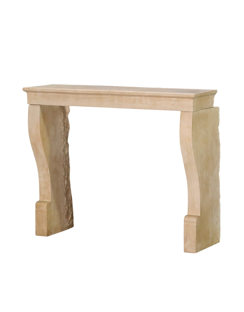 Maison Leon Van den Bogaert Pequeña Chimenea Francesa Del Siglo XIX En Piedra Beige