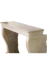 19th Century French Small Fireplace Surround In Beige Limestone