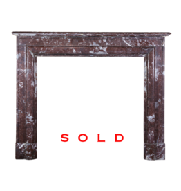 Belgian Vintage Brown Marble Fireplace Surround