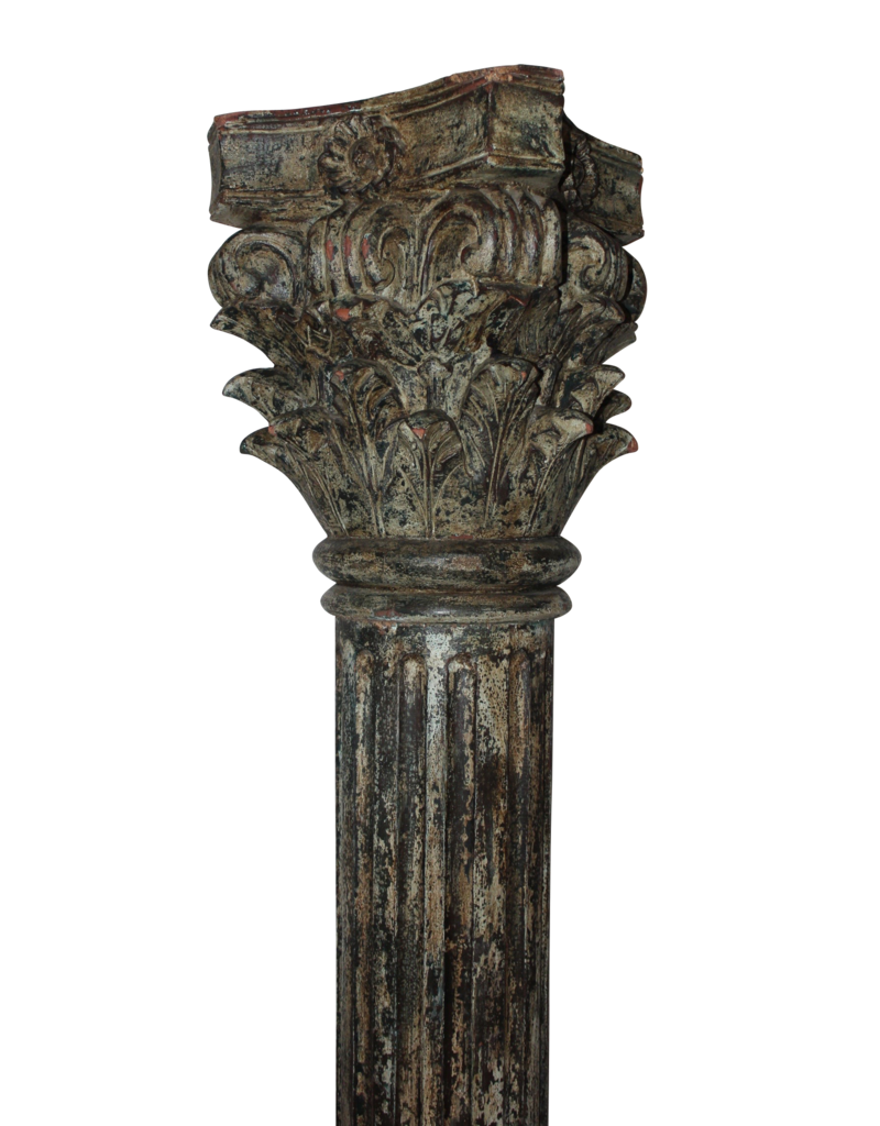 Maison Leon Van den Bogaert Paar Antieke Houten Kolommen Met Patina