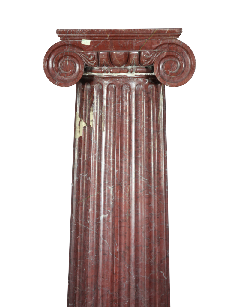 Maison Leon Van den Bogaert Antike Säule aus griechischen ionischen Stil aus rotem Marmor