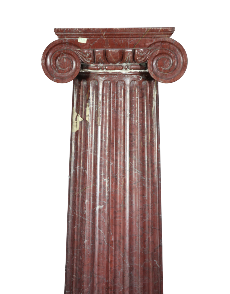 Maison Leon Van den Bogaert Greek Ionic Style Antique Column In Red Marble