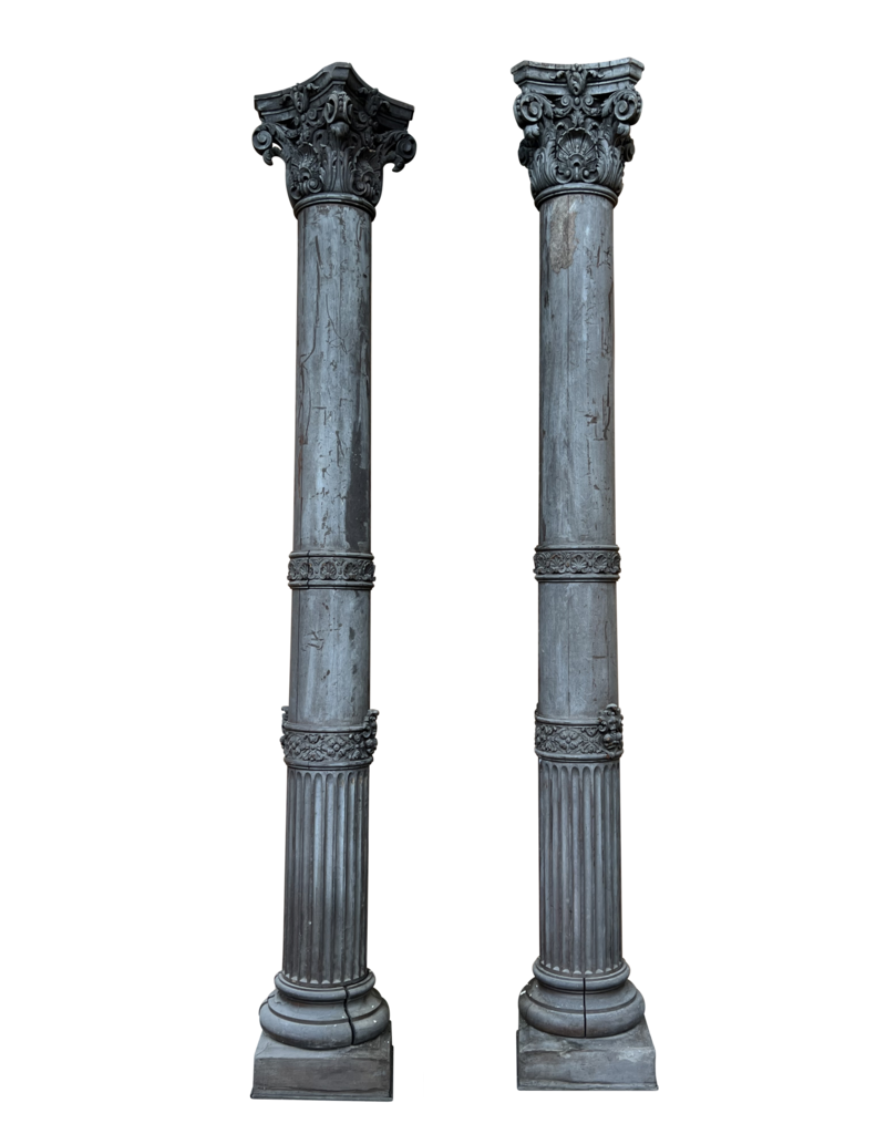Maison Leon Van den Bogaert Pair Neo-Renaissance Colums In Wood