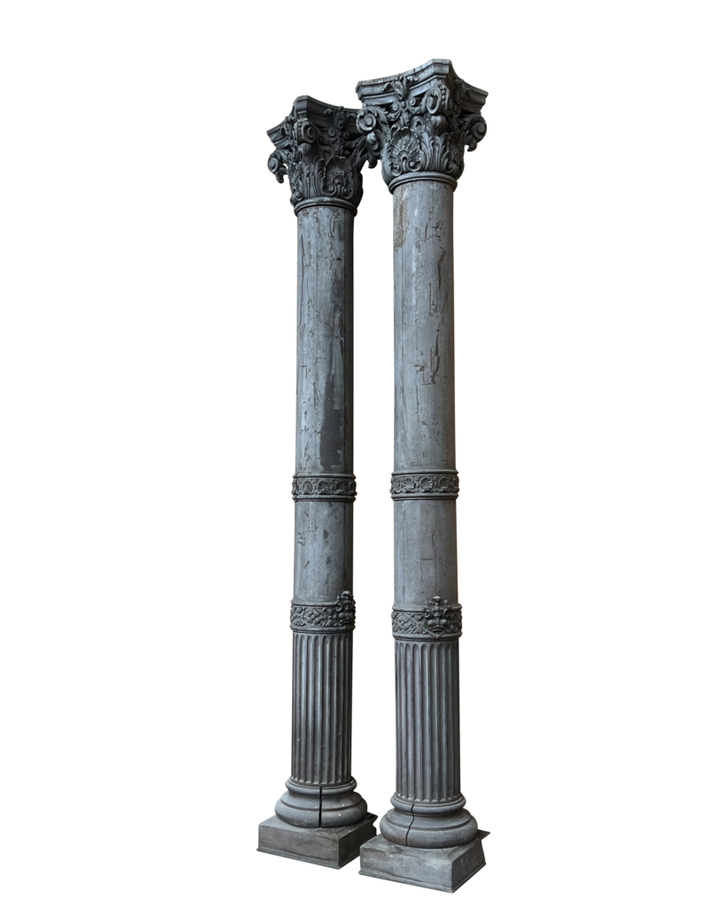 Maison Leon Van den Bogaert Paire De Colonnes Néo-Renaissance En Bois