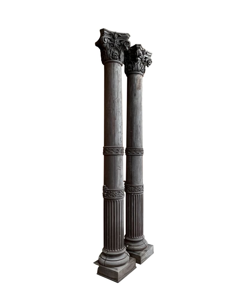 Pair Neo-Renaissance Colums In Wood