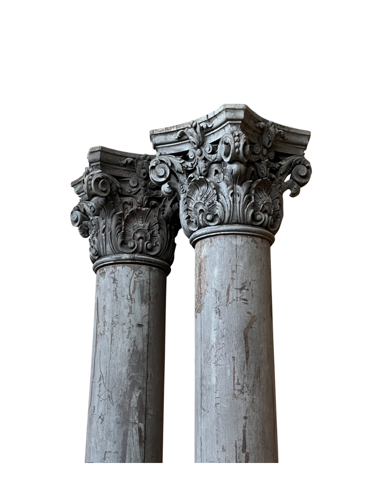 Pair Neo-Renaissance Colums In Wood