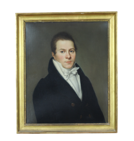 Maison Leon Van den Bogaert Antique Painting of A Gentleman