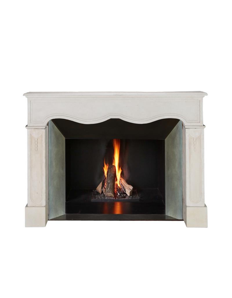 Timeless White French Limestone Fireplace Surround